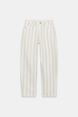JEANS ZW COLLETION TAPERED TIRO MEDIO RAYAS / Crudo medio - Zara фото 5