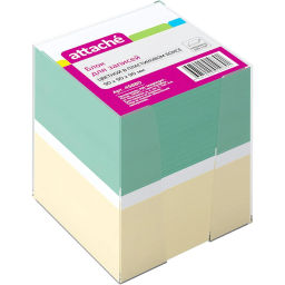 Блок для записей в подставке ATTACHE в стакане 9х9х9 цветной блок 80 г  фото 2