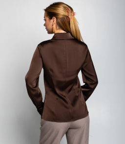 Блуза #ОКТ025022, тёмно-коричневый - Dommod фото 3