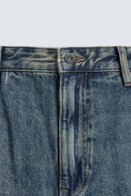 JEANS FLARE FIT LAVADO MANCHAS / Azul tinta - Zara фото 13