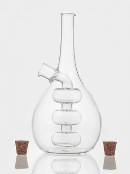 Бутылка для соусов и масла 2 в 1 «Фьюжн. Спираль», 450/50 мл, 11.5×9×17.5 см, стекло, прозрачная