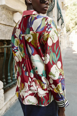 CAMISA SATINADA ESTAMPADO FLORAL / Multicolor - Zara фото 2