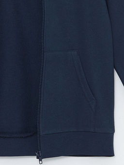 Kap??onlu Erkek ?ocuk Kal?n Fermuarl? Sweatshirt