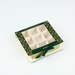 Цена за 5 шт. Коробка для конфет на Рамадан, 9 ячеек Eid Mubarak 14.5×13.5×3.5 см