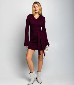 Платье #КТ25064, сливовый - Dommod фото 2