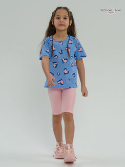 Костюм Актив розовые сердечки на голубом-розовый - Sovalina фото 7