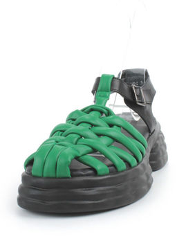 08-PEAG48-2 BLACK/GREEN Босоножки женские (натуральная кожа) - Фабричный китай фото 5