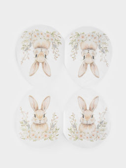 Салфетки бумажные, 33х23 см, 20 шт, бежевые, Яйцо, Кролик в цветах, Flower Rabbit - Anna lafarg фото 4