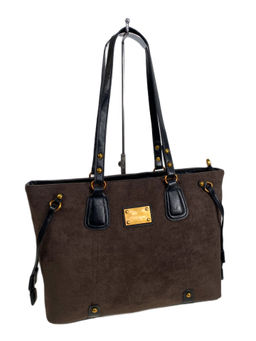 Женская сумка из искусственной замши, цвет шоколад