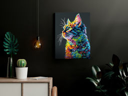 ФРЕЯ PNB/PMB-294 Набор для раскрашивания по номерам ( эффект черного холста ) 40 х 30 см Портрет котика