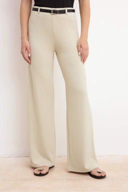 Siyah Wide Leg/Genis Paca Kemerli Normal Bel Uzun Soft Touch Orme Pantolon TWOSS26PL00149 - Trendyolmilla фото 7