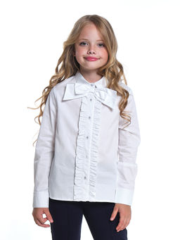Рубашка для девочки в школу белая UD 7660 белый - Mini maxi фото 2