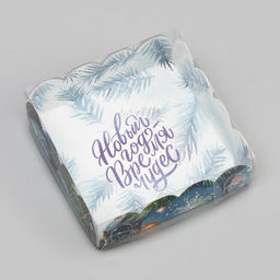 Цена за 5 шт. Коробка для печенья, кондитерская упаковка «Новый год», 9×9×3 см