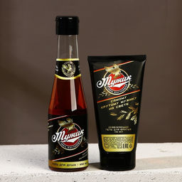 Подарочный набор Мужик, гель для душа пиво 250 мл и гель для бритья 110 мл, Чистое счастье