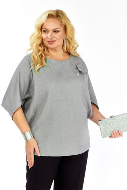 Блуза Элль стиль 2436а серый  фото 2