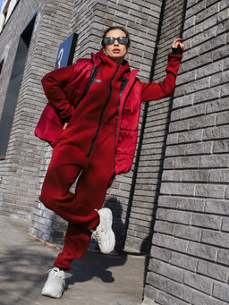 Комбинезон утепленный NOT FOR ALL женский, бордо - Inzibe фото 10