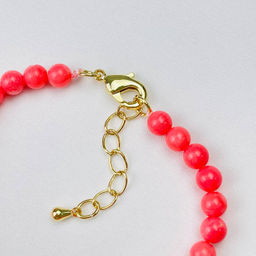 Браслет из розового Коралла со вставкой клевер - Радуга самоцветов фото 4