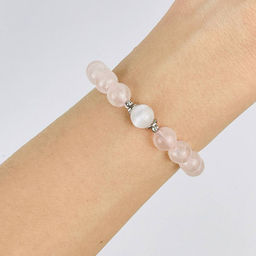 Браслет из Розового кварца и Селенита