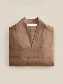 Халат домашний женский SL Linen Home, размер XL, кофейный