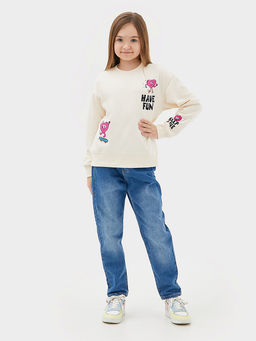 Свитшот для девочек молочный с печатью - Mark formelle фото 2