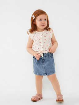 Beli Lastikli Basic K?z Bebek Jean Etek