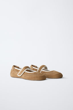 SUEDE SPORTY BALLERINA - Zara фото 2