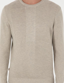 Kum Melanj Slim Fit Bisiklet Yaka Y_n Kar___ml_ Triko Kazak - Pierre cardin фото 6