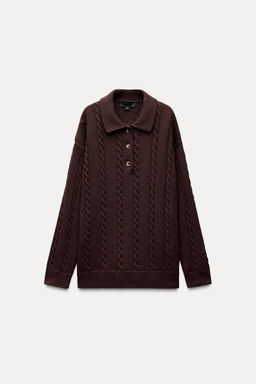 CABLE KNIT POLO SHIRT - Zara фото 2