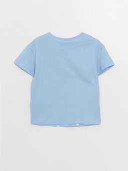 Bisiklet Yaka Bask?l? K?sa Kollu K?z Bebek Ti??rt - Waikiki фото 3