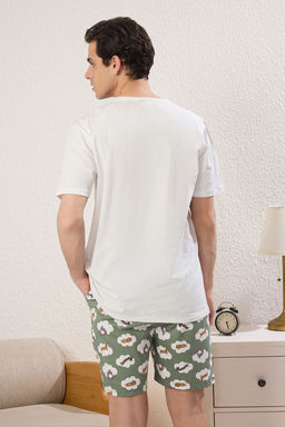 TRENDYOL MAN Lacivert Regular Fit Kopek Desenli Orme Sortlu Pijama Tak?m? TMNSS25PT00010 - Trendyolmilla фото 9