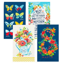 Набор кухонных полотенец Доляна 8 Марта, 35х60см-4шт, 100% хл  фото 2