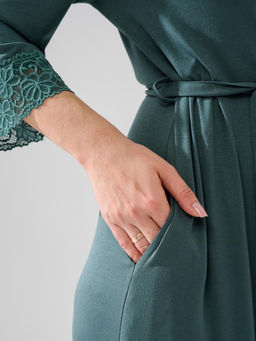 Халат Оптима Флирт из вискозы и лайкры зеленый  фото 8