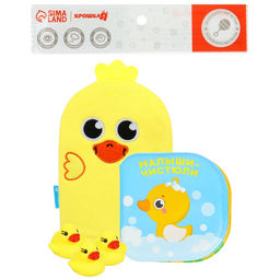 Книжка для ванны для купания с игрушками и мочалкой «Утята», набор для купания