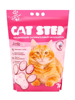 Наполнитель впитывающий силикагелевый CAT STEP Arctic Pink, 7,6 л