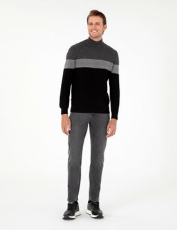 Antrasit Slim Fit Jean Pantolon