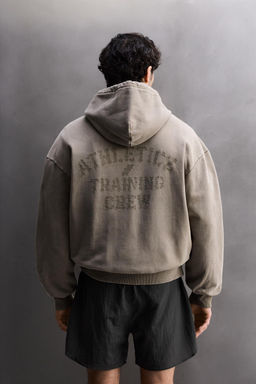 SUDADERA LAVADA RELAXED FIT TRAINING / Marr?n claro - Zara фото 8