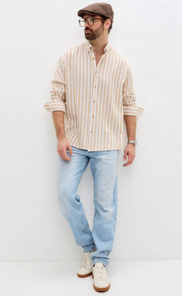 Рубашка д/р лен F611-0483 beige stripes - Fine joyce фото 10