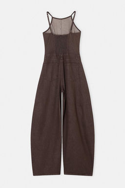 Kahverengi Ask_l_ Az Esnek Baggy Fit Denim Tulum TWOSS26TU00001 - Trendyolmilla фото 6