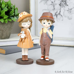 Цена за 2 шт. Фигурка Мальчик/Девочка 2 штуки набор 18,5 см / 5056 /уп 36/
