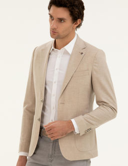 Бежевая кашемировая куртка приталенного кроя - Cacharel фото 3