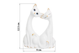Фигурка декор. 9*4,5*12,5 см "Пара кошечек" белая, золото