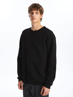 Bisiklet Yaka Uzun Kollu Erkek Sweatshirt