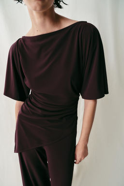 TOP CREPE DRAPEADO / Vino - Zara фото 4