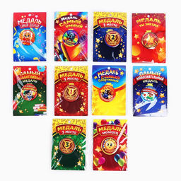 Цена за 10 шт. Медаль детская, МИКС, d=5 см