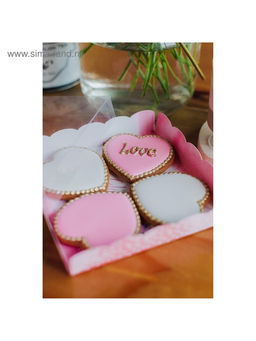 Цена за 5 шт. Коробка для печенья, кондитерская упаковка с пластиковой крышкой, Happy time, 15?15?3 см