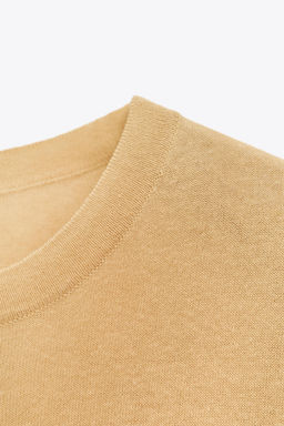 SHORT SLEEVE KNIT LINEN BLEND TOP - Zara фото 6