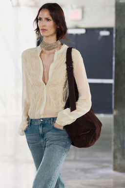 ZW COLLECTION STRAIGHT BOOTCUT LOW-RISE JEANS - Zara фото 3