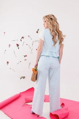 Брюки NIKVA н348-3 голубой  фото 3