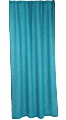 Штора гладкокраш. Бирюза тесьма п/лен 145*180 см.