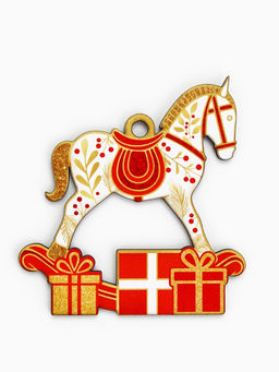 Ёлочная игрушка деревянная «Новогодний конь», набор 10 шт.